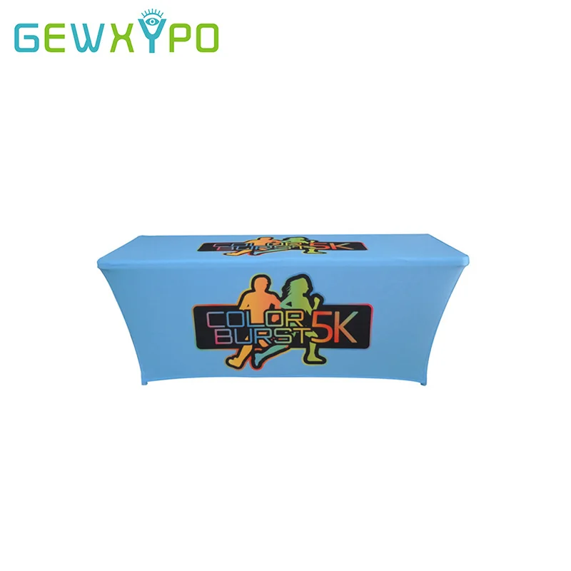 10PCS High Quality Full Color Printed 6ft Spandex Stretch Table Throw,Exhibition Tension Fabric Advertising Table Cover Printing