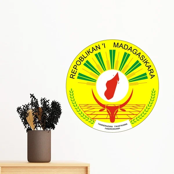 

Madagascar Africa National Emblem Removable Wall Sticker Art Decals Mural DIY Wallpaper for Room Decal