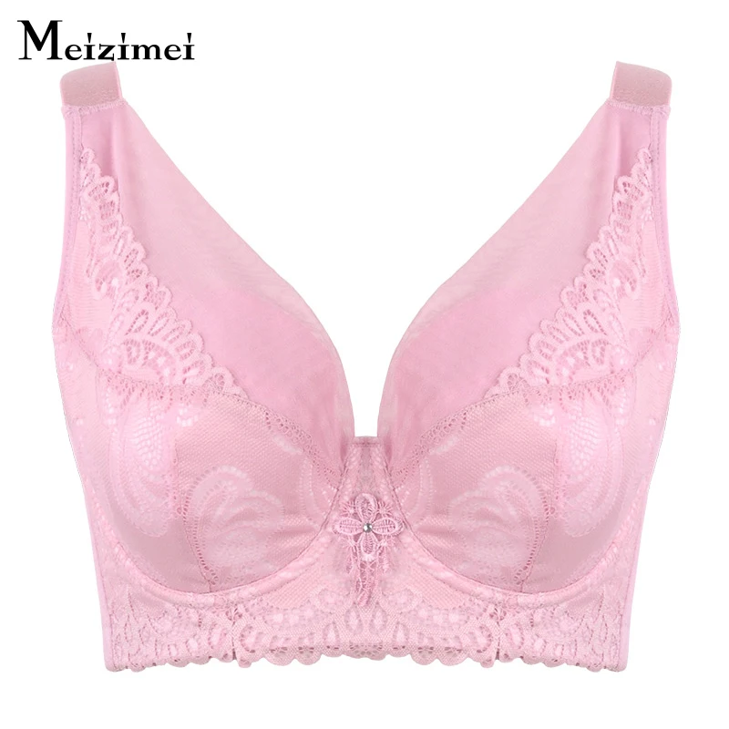 Meizimei women bh super push up lace bra bras large Plus size underwear woman crop tops sexy lingerie minimizer brassiere girlEF