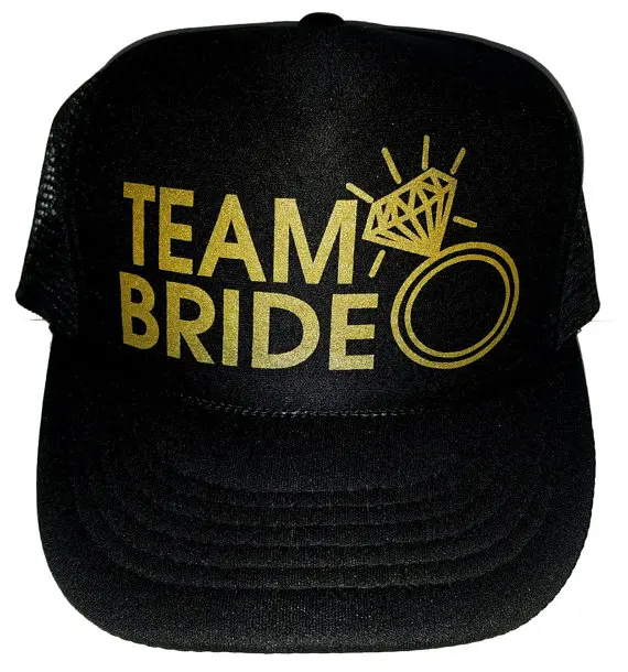 custom gold Team Bride wedding bridesmaid Bachelorette Mesh Trucker Snapback trucker hats caps party favors