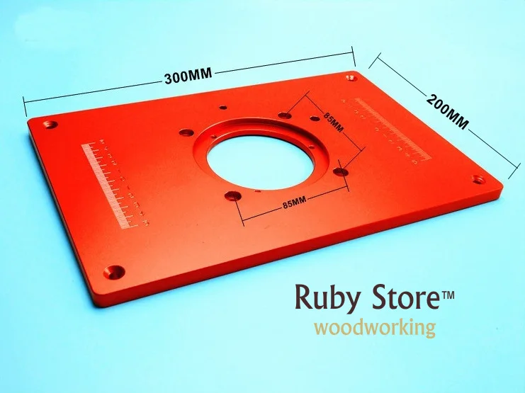 Aluminum Router Insert Plate for Routers (Red Series) 200mm x 300mm x 10mm