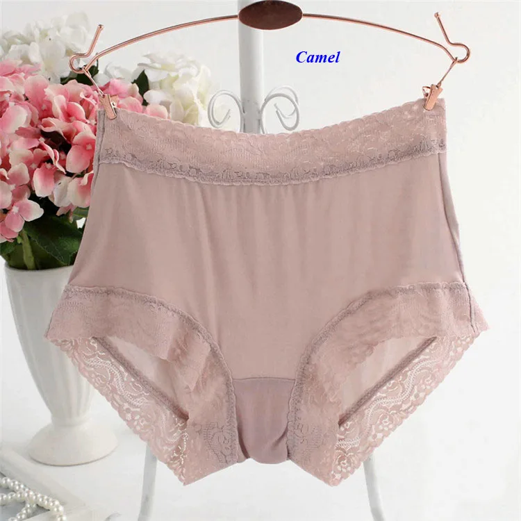 Pure silk 42 needles knitted lace lady panties,100% natural silk mid-rise seamless boxers,silk underwear women,with gift mask