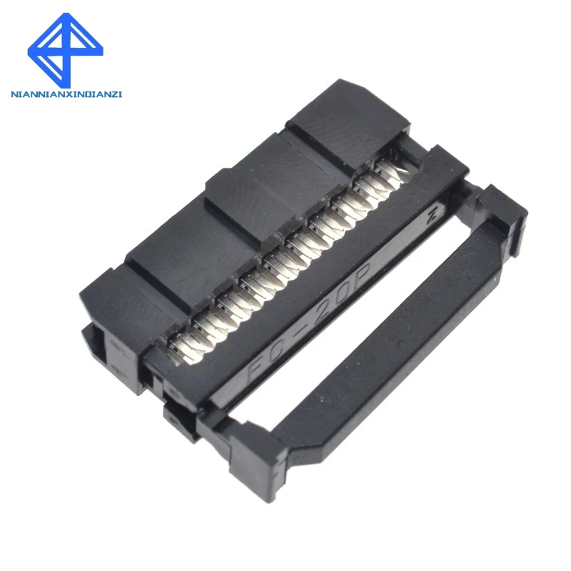 10PCS FC-20P 2x10Pin Dual Row Pitch 2.54mm IDC Socket Connector Female Header 20-pin cable socket