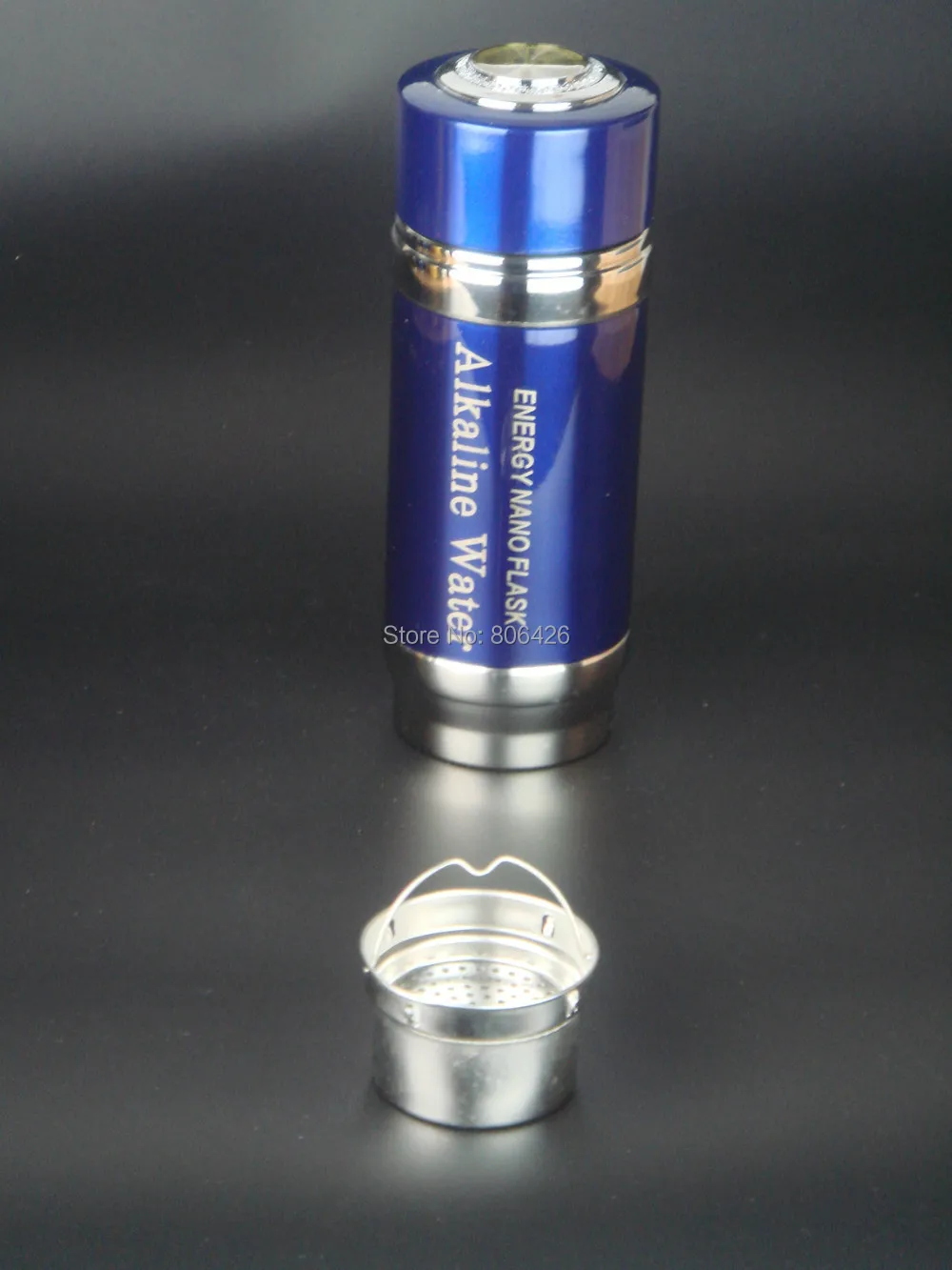 Bottiglia di acqua alcalina/boccetta con 304 in acciaio inox e filtro di energia aggiornabile + gifted scatola cilindro tutto in engish
