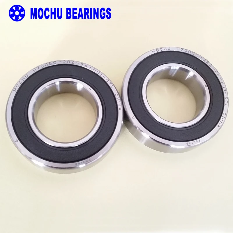 1pair 7005 H7005C 2RZ P4 HQ1 DT 25x47x12 Sealed Angular Contact Bearings Speed Spindle Bearings CNC ABEC-7 SI3N4 Ceramic Ball