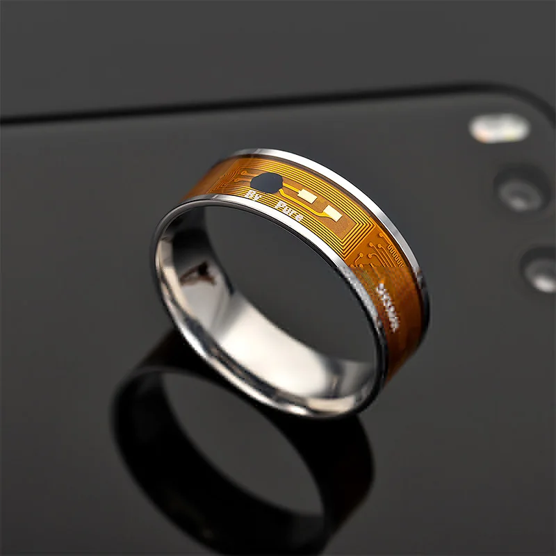 8 Sizes NFC Smart Chip Ring Unisex Full Transparent Titanium Steel Rings Digital Ring Smart Connection Android Phone Jewelry BH