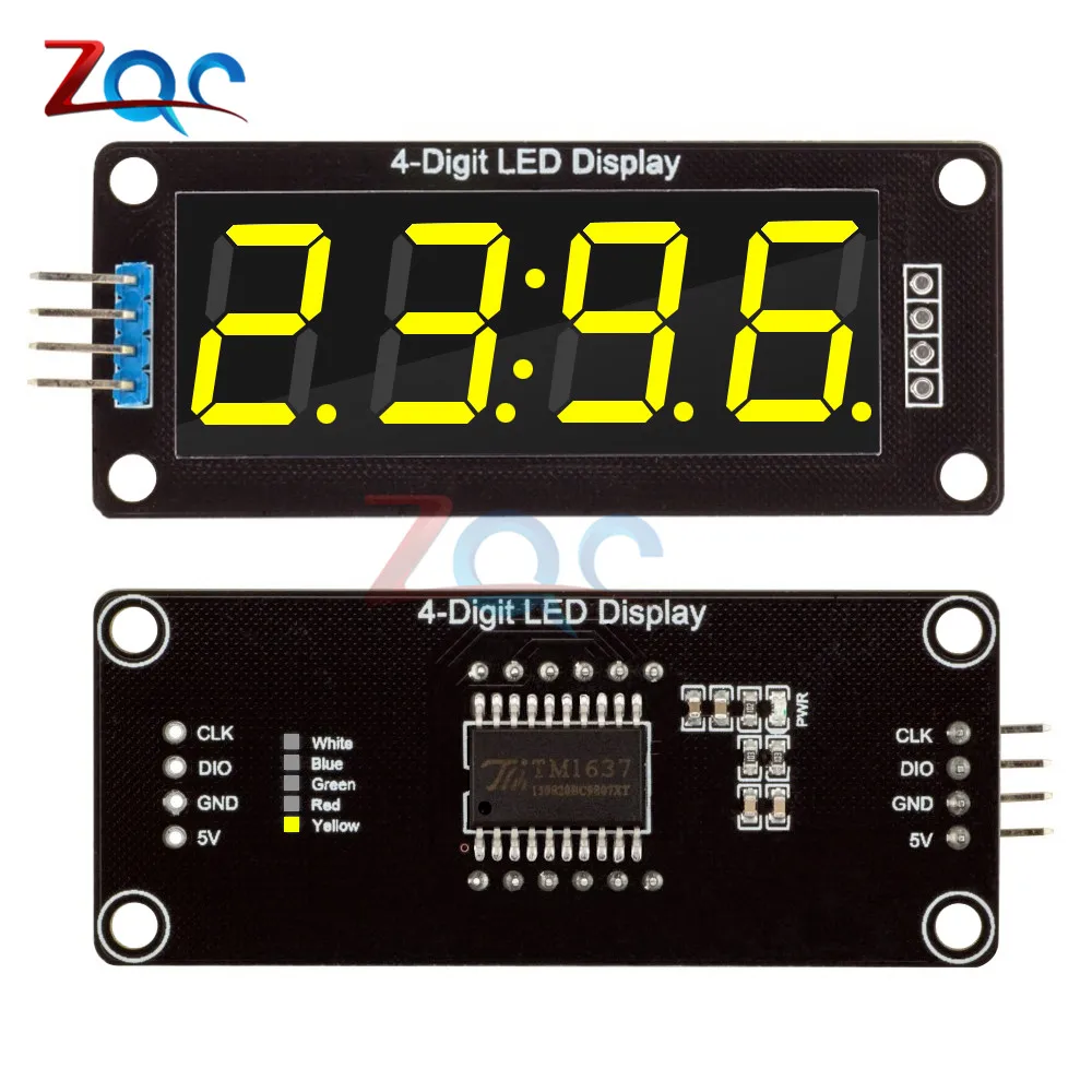 0.56" 7 Segments 4-Digit LED Display Tube TM1637 Clock Double Dots Module 30x14mm for Arduino 5 Color Available