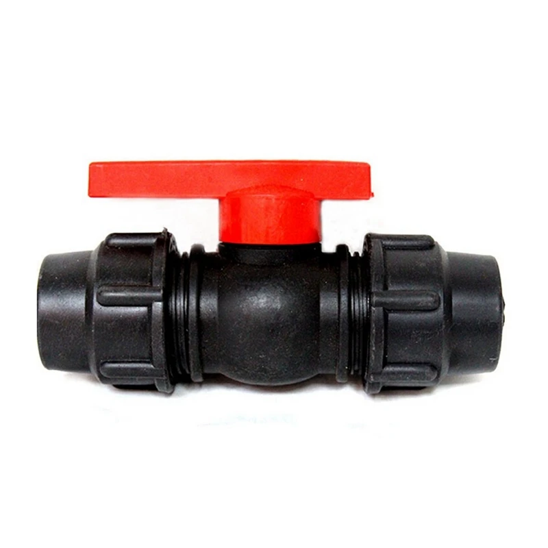 2PCS 20mm Environmental Plastic Tube Ball Valve Landscape Irrigation Straight Water Pipe Valve Connector