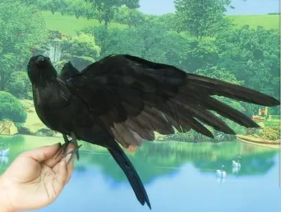 

new simulation black crow bird model foam&furs wings crow doll gift about 30cm 1770