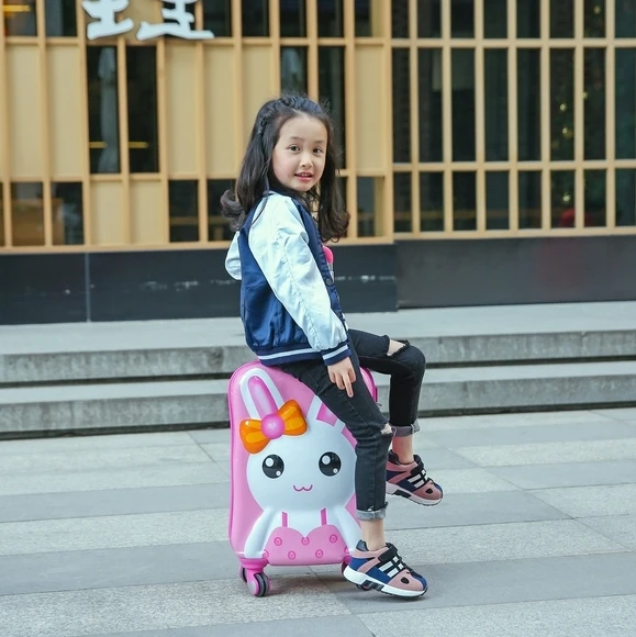 Letrend 3D Cartoon Rolling Luggage Spinner Children Wheel Suitcases Kids Cute Trolley Travel Bag Student Carry On School Bags