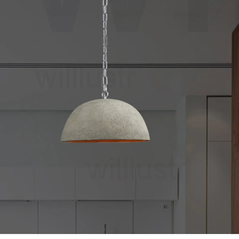 nordic design half sphere cement light concrete pendant lamp home dinning room restaurant hotel loft bar office suspension light