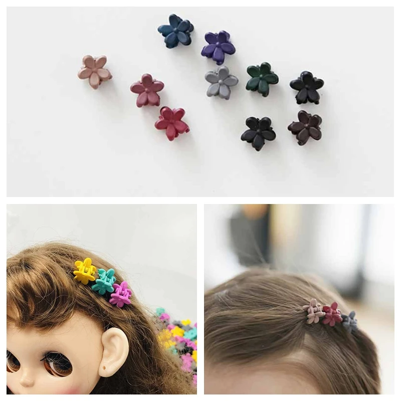 5PCS/Lot Cute Flowers Hair Clips Dull Polish Hairpin for 1/6 1/3 1/4 1/8 Dolls Decor Accessories