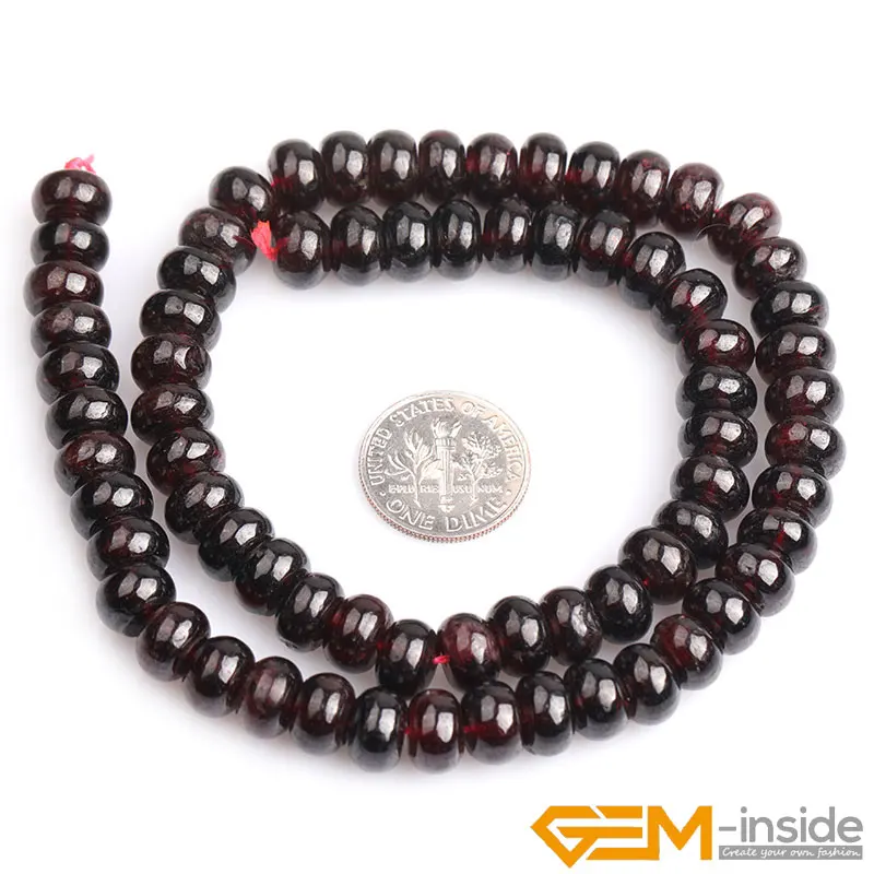 Natural Stone Dark Red Garnet Rondelle Spacer Beads For Jewelry Making Strand 15\