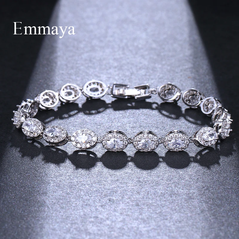 

Emmaya Brand Fashion 18cm Oval AAA Cubic Zircon Bracelet Romantic Bride Bracelets Wholesale Party