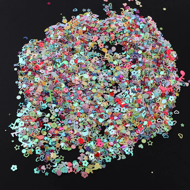 5000pcs  2.5-3mm Moon Star  Heart Wedding Party Confetti Nail Sequins Flakes Art Glitter Decorations Table Decoration Party