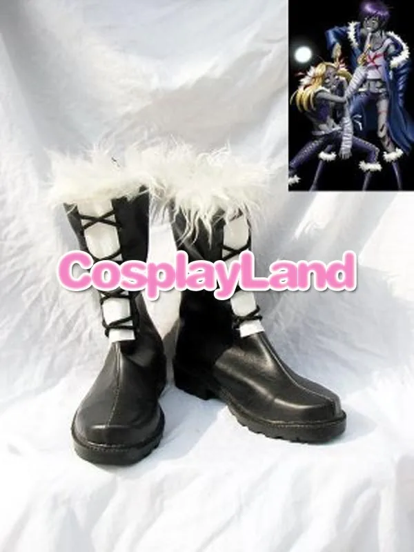 

D Gray-Man Jasdero Black Cosplay Boots Shoes Anime Party Cosplay Show Boots Custom Made for Adult Men Shoes