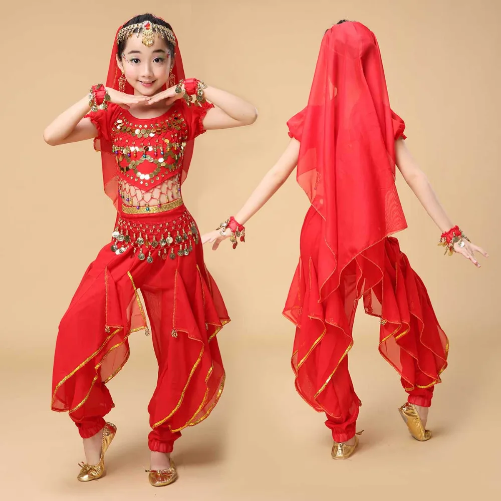 New 8 Colors Belly Dance Costumes Set Oriental Dance Costumes For Girl Egypt Egyptian Bollywood Indian Belly Dancing For kids