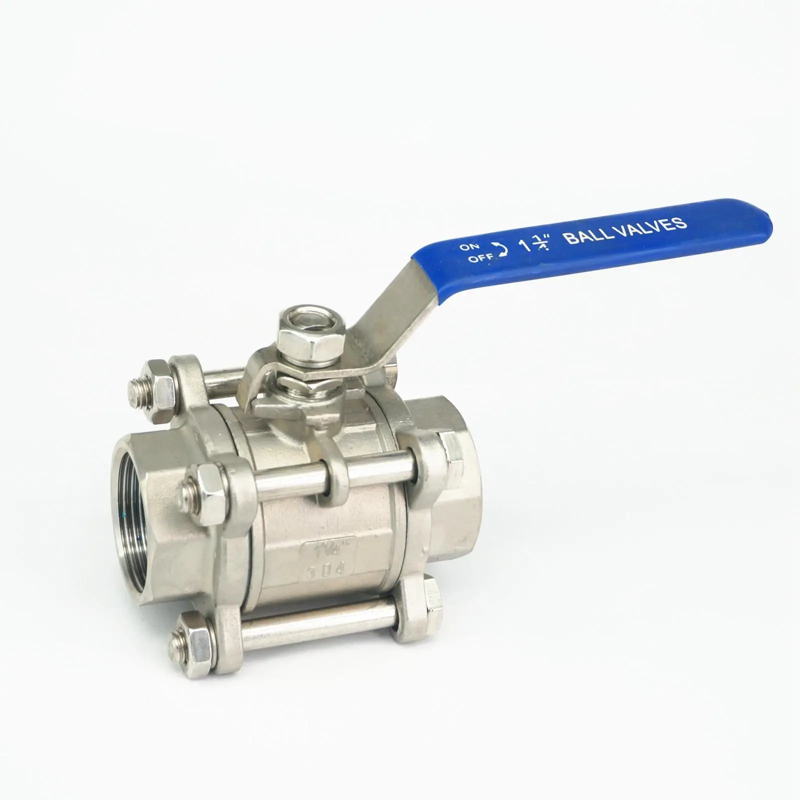 

DN32 1-1/4" BSP Female Thread 304 Stainless Steel 3-Piece Type Ball Valve oil water air 229 PSI Plumbing