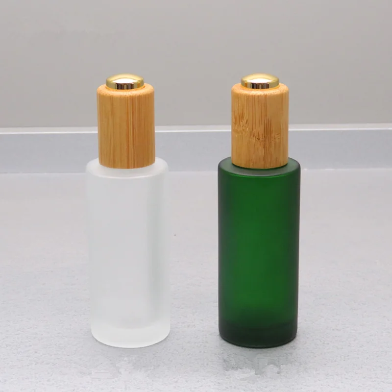 8/12/20PCS 30ML Bamboo Cap Emulsion Oil bottles For Essential Basic Massage Oil Glass Refillable Bottle Packing Bottles