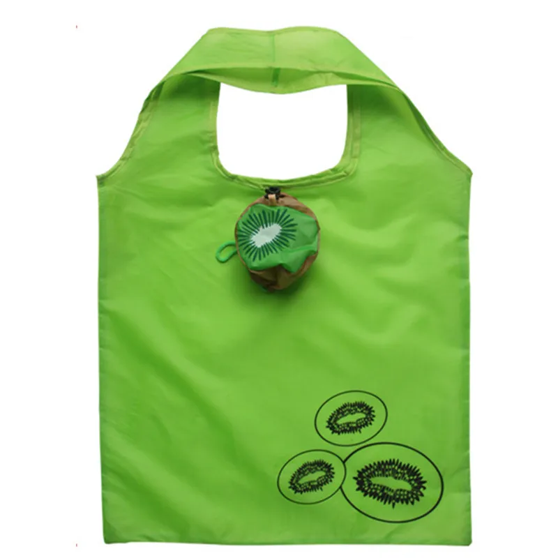 5Pcs/lot Cute Eco Reusable Shopping Bag Kiwi Fruit minimalist Custom Folding Reusable Handle Grocery Recycle Storage Nylon bag