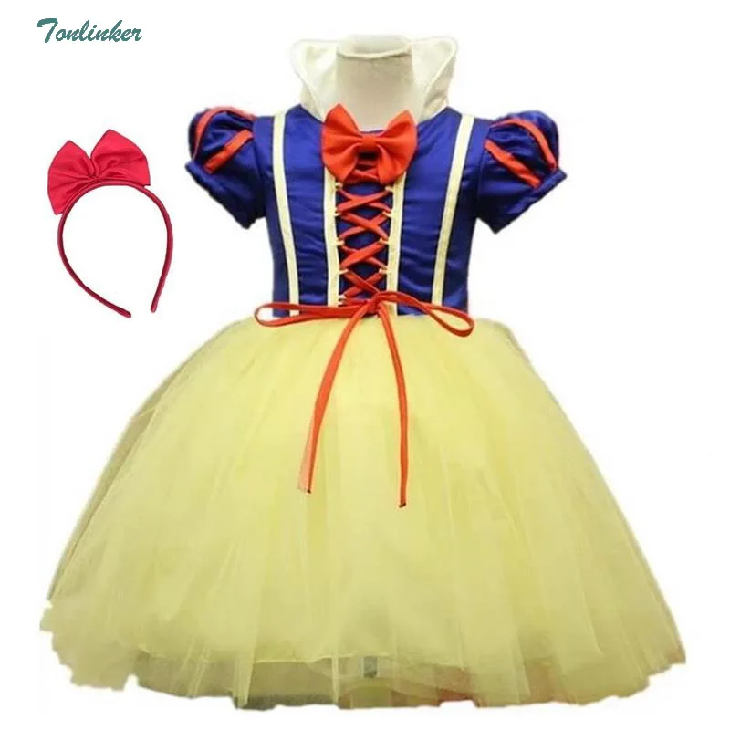 Tonlinker Children Girl Clothing  Princess Dresses Kids Halloween Party Christmas Cosplay Dresses Costume Birthday Party Dress