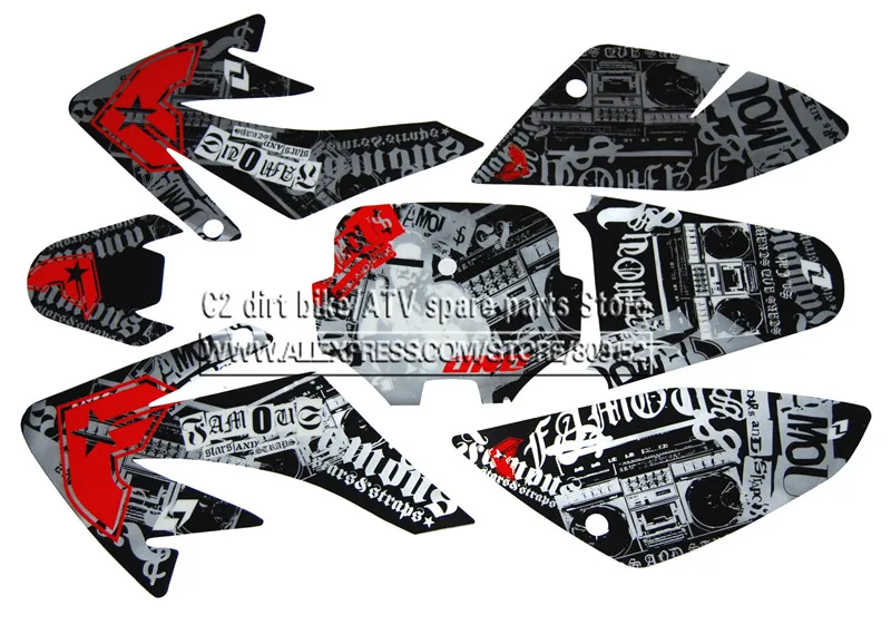 CRF 70 GRAPHICS KIT CRF70 DECO DECALS STICKERS DIRT PIT BIKE SENGE Motocross Kayo BSE Use