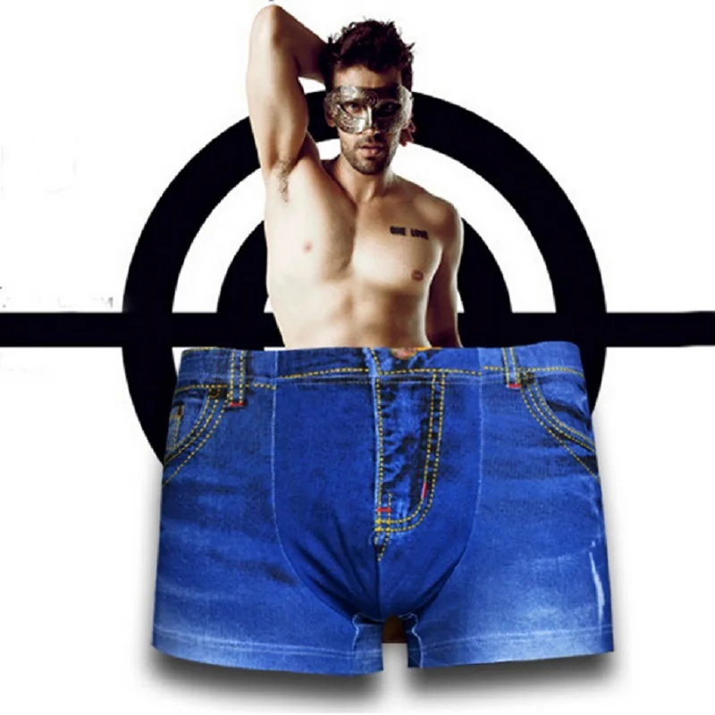 New denim jeans men's underwear men's boxers cowboy