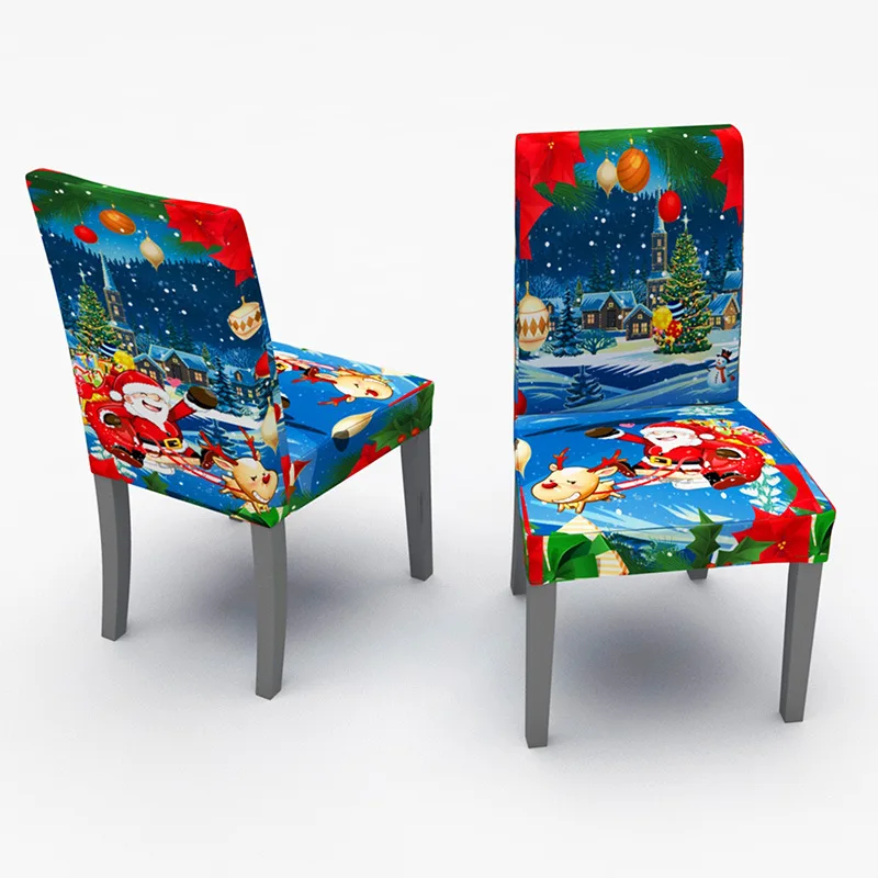 

Christmas Party Decor Spandex Chair Covers For Home Dining High Elastic Stretch Chair Cover Office Hotel Universal Slipcover