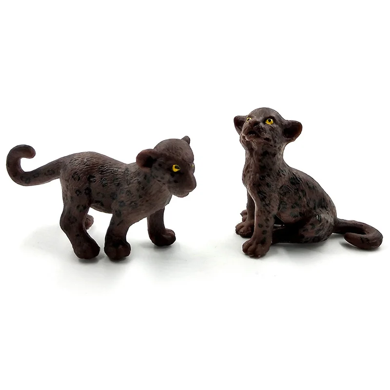 Simulazione Mini cute Baby Nero Leopardo Ghepardo figura figurine Modello animale decorazione della casa della decorazione accessori Regalo per I Bambini giocattolo