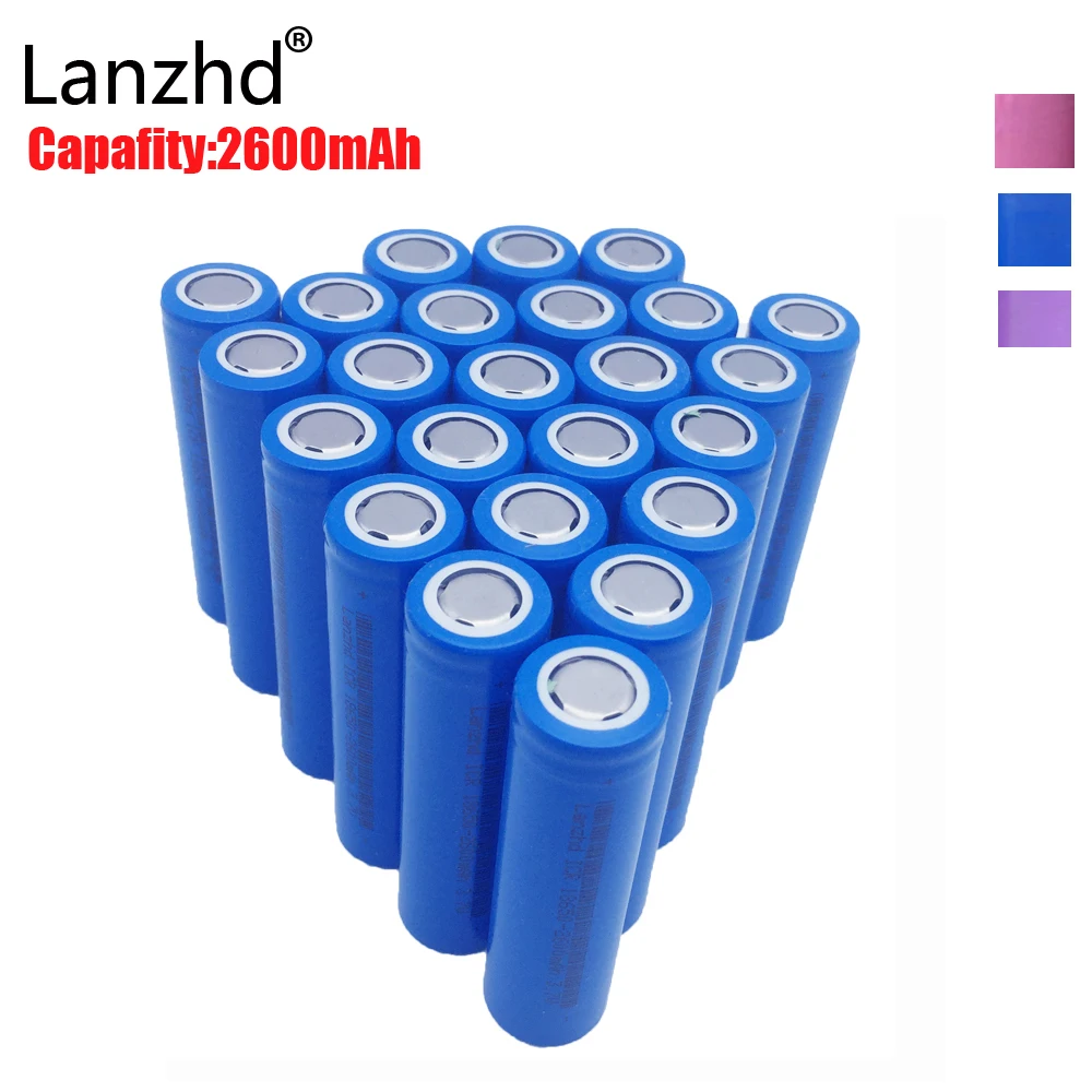 10PCS Rechargeable Batteries 18650 Li-ion 3.7v Batteries lithium ICR 26F Battery for Led Flashlights 2600MAH Capacity