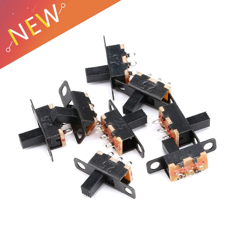50 sztuk/20 sztuk Mini przełącznik dwupozycyjny SS12F15 1P2T SPDT przełącznik suwakowy 50V 0,5A uchwyt wysoki 6mm dla majsterkowiczów projekty elektroniczne mocy