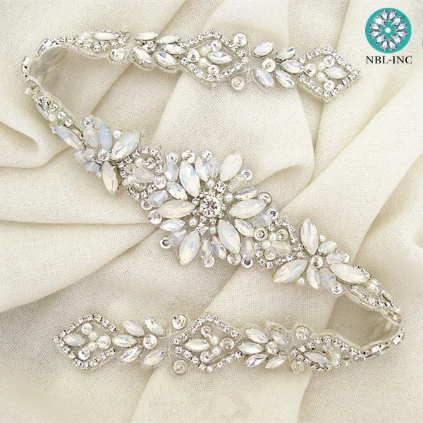 (30pcs) Wholesale wedding dress belt rhinestone applique bridal beaded crystal applique iron on for wedding dresses WDD0919