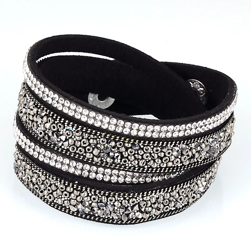 New Arrival Double Wrap Bracelets With Pave Full Crystal Rhinestones Crystal Bracelets Glass Seedbeads Bracelets Braccialetto