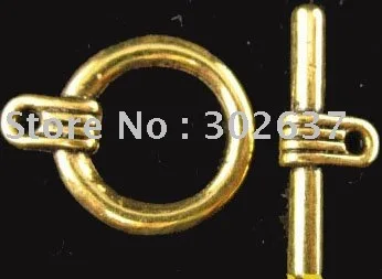 FREE SHIPPING 90sets Antiqued gold circle toggle clasps A1191G