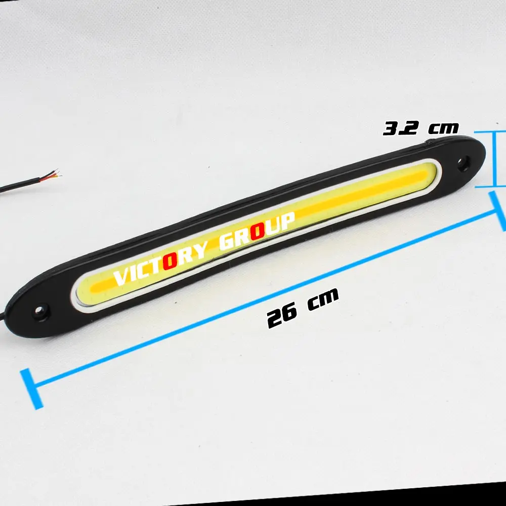 LED DRL Flexible Cars Daytime Running Light Waterproof COB White Color Day Light + Yellow ColoFog Light Turning Signal 12v 20w