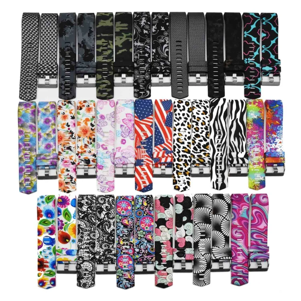 جديد وصول الملونة الأزياء الرياضية سيليكون مربط الساعة سوار حزام الفرقة معصمه ل Fitbit تهمة 2 نمط المعصم حزام