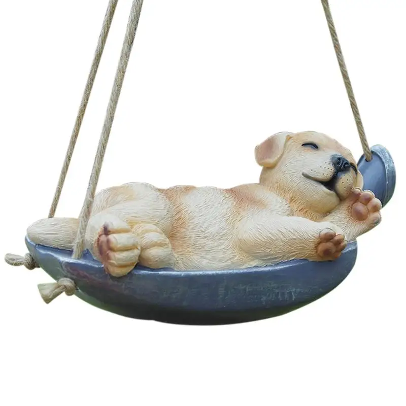 

Garden Hanging Statue Artificial Sleeping Dog Rabbit Garden Yard Decoration Garden Statue