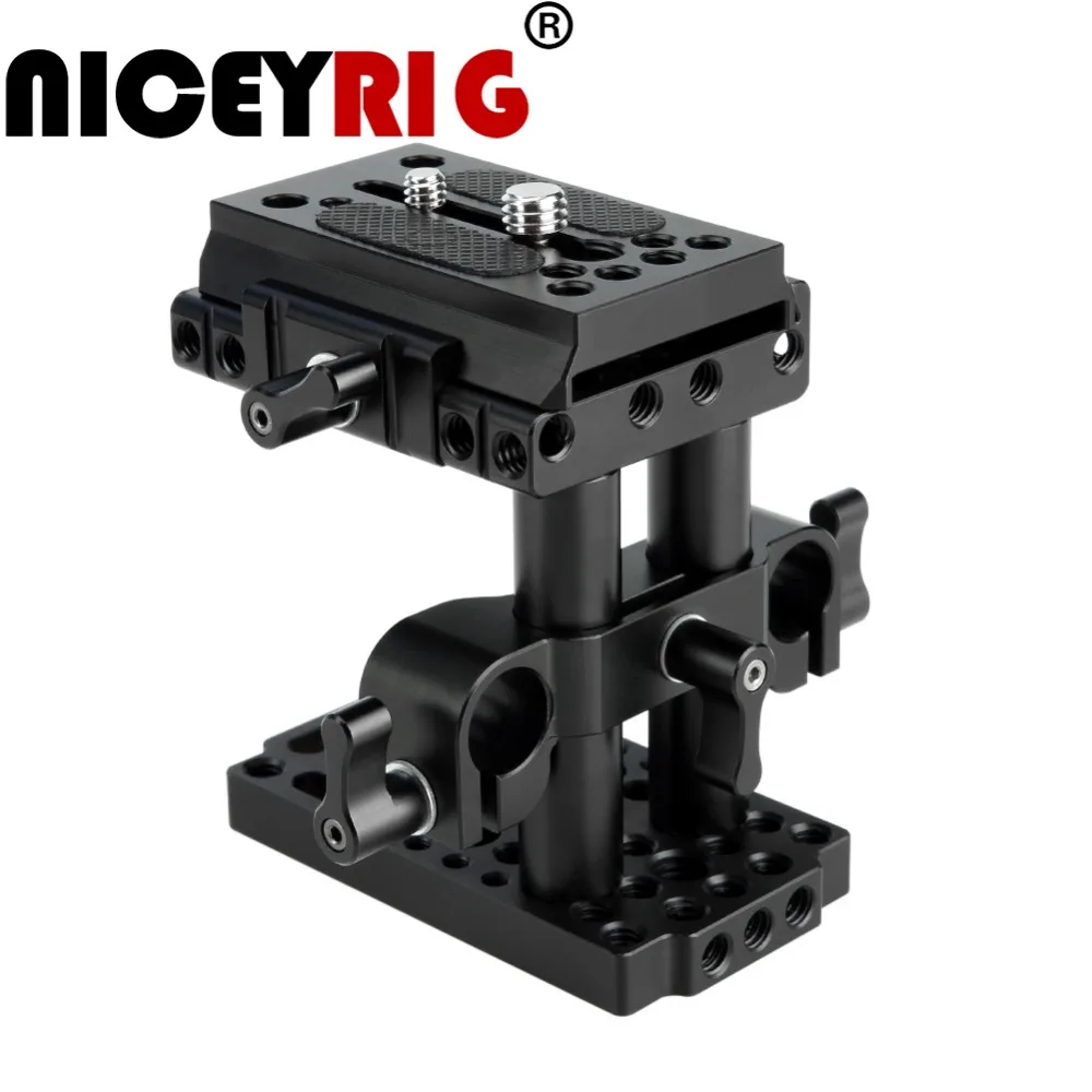 

NICEYRIG Quick Release Plate Manfrotto Cheese Plate 15mm Rod Quick Rig Plate Baseplate Lifting 15mm Rail Base Plate Camera Rig