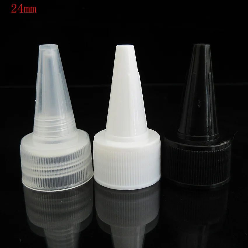 20pcs Clear/White/Black Bottle Caps,18mm 20mm 24mm 28mm Twist off Cap for Hair Gel Bottle,Unicorn E liquid Bottle ,Plastic Cover