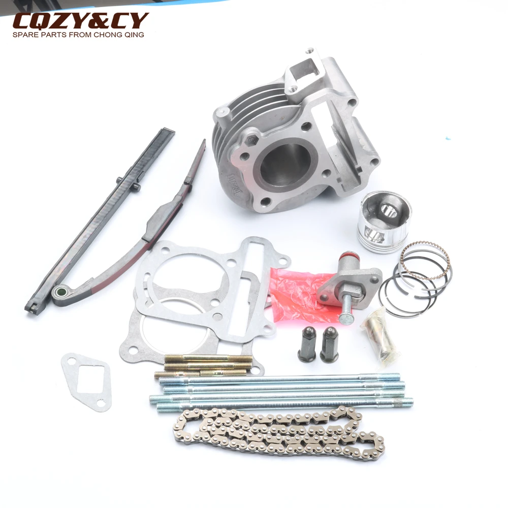 39mm Cylinder Kit 82L Cam Chain Bolt Tensioner Chain Guide for GY6 50cc 139QMB 139QMA 4-stroke Scooter Kart ATV