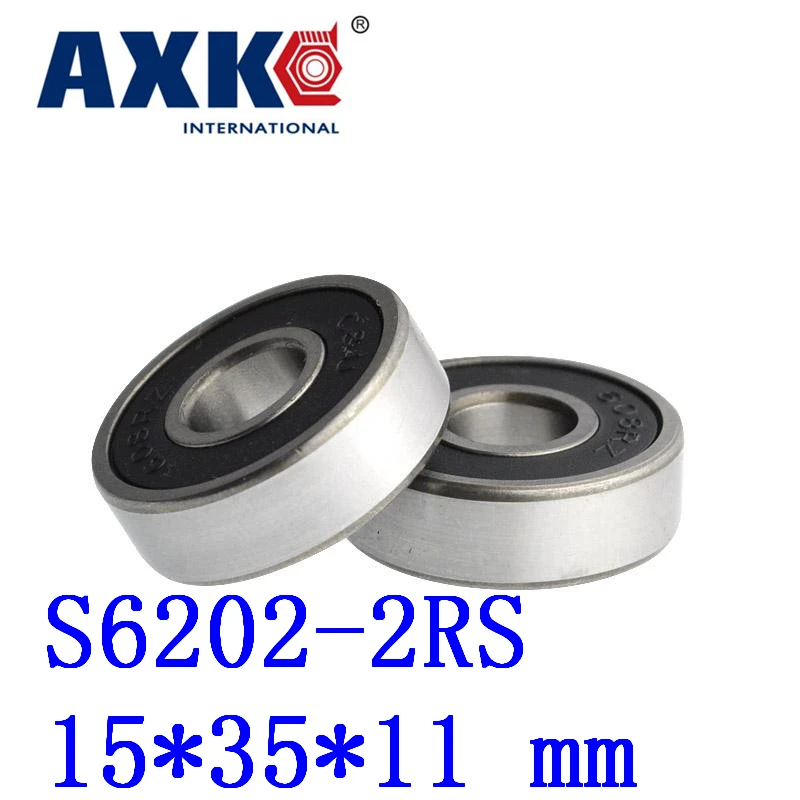 10PCS S6202-2RS Rodamientos Sus440c Environmental Corrosion Resistant Bearings with Rubber Seal Cover S6202 15mmx35mmx11mm Size