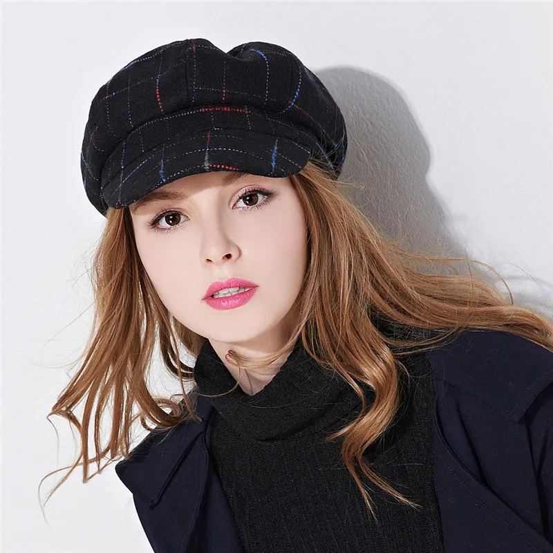 Xthree Women's Hat Autumn Octagonal Cap Winter Hat With Visor Newsboy Caps Women Newsboy Gatsby Cap