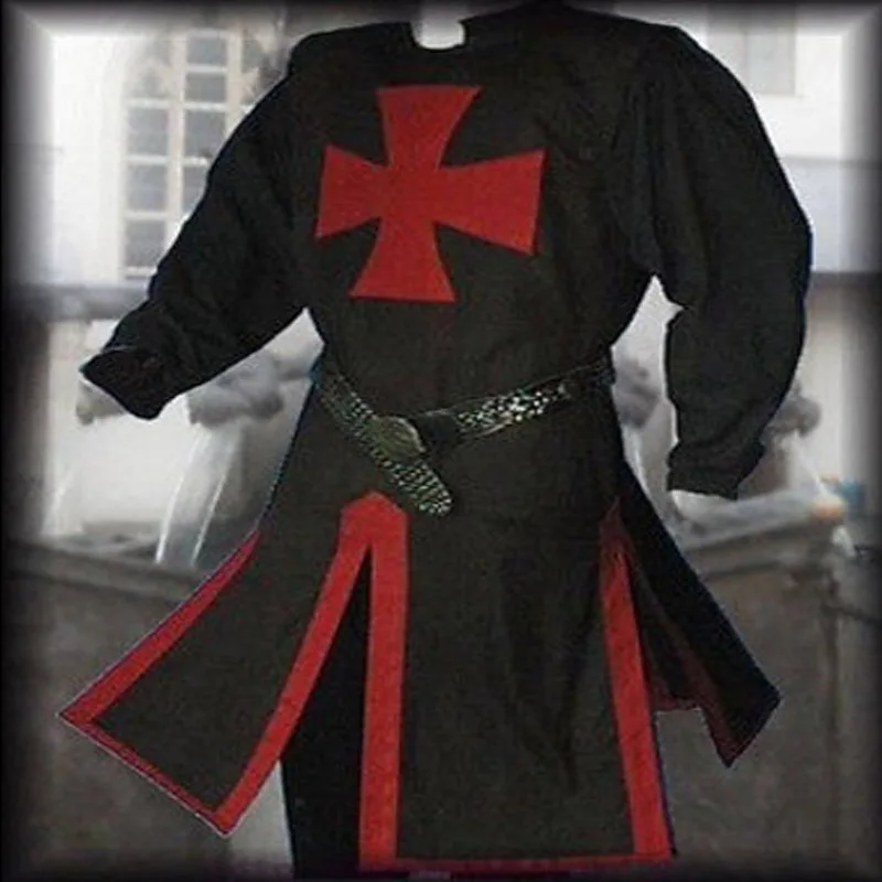 Medieval Warriors Knight Templar Crusader Costume For Adult Men Gown Shirt Top Cross Tabard Surcoat Tunic Clothes 3XL 4XL 5XL