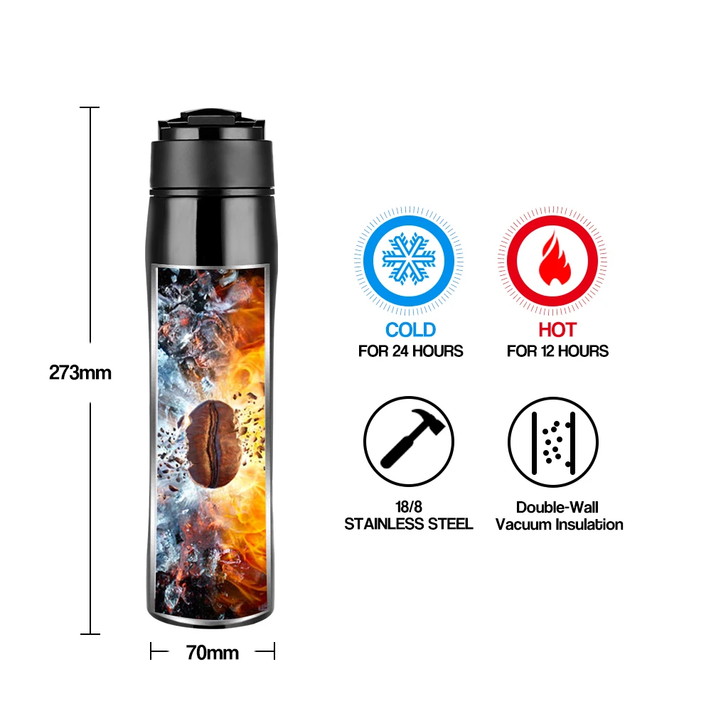 Original Portable French Press Coffee Maker Vacuum Insulated Travel Mug Premium Stainless Steel 2Group will be better