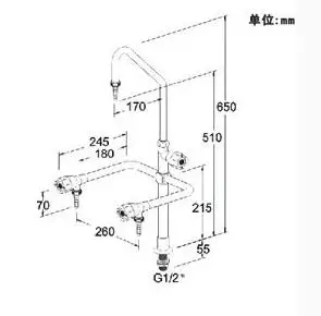 C3007 Laboratory Water Tap three-stage folding faucet faucet , 2sets