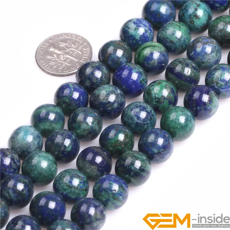 Round Malachite Azurite Lapis Lazuli Beads For Jewelry Making Strand 15 Inch DIY Bracelet Necklace Jewelry Loose 6mm 8mm 10mm