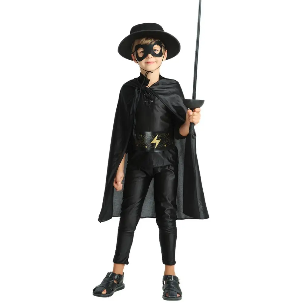 Snailify Halloween Costume For Kids Zorro Costume Movie TV Cosplay Kids Costume Superhero Cosplay For Carnival