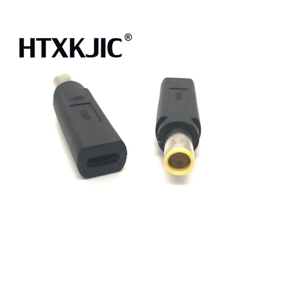 محول طاقة الكمبيوتر المحمول ، محول تيار مستمر ، موصل قابس لجهاز Lenovo T410 T410S T510 ، شاحن USB من النوع C أنثى إلى ذكر 7.9*5.5 مللي متر