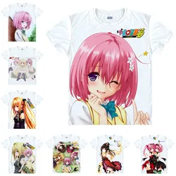 Coolprint-日本のアニメtシャツ「to love-ru」,さまざまなスタイルの服,ゴールデンダークネス,ヤミモモベリアデビルーク,コスプレコスチューム,カワイイ