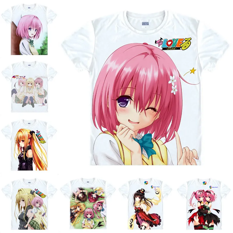 Coolprint Japanese Anime Shirt To Love-Ru T-Shirts Multi-style Golden Darkness Yami Momo Velia Deviluke Cosplay Costume Kawaii